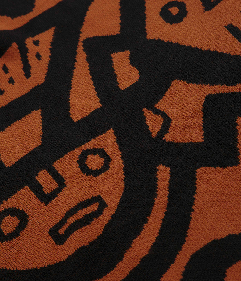 Butter Goods x Blue Note Afro Cuban Knitted Sweatshirt in Rust