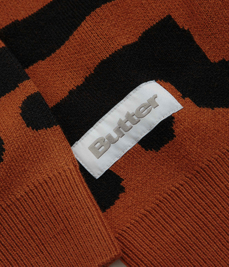 Butter Goods x Blue Note Afro Cuban Knitted Sweatshirt in Rust