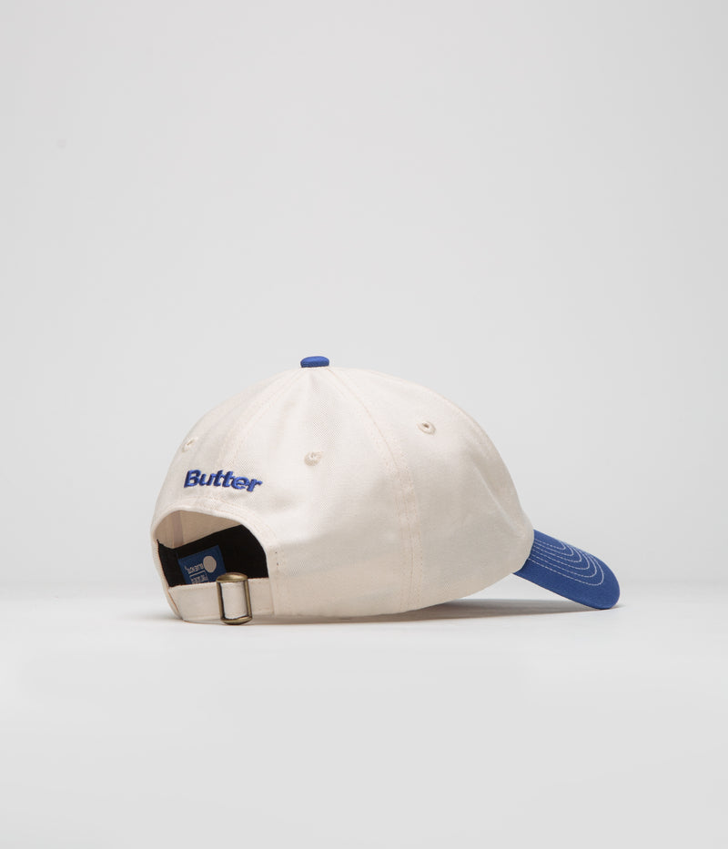 Butter Goods x Blue Note Finest Logo Cap in Natural and Royal Blue