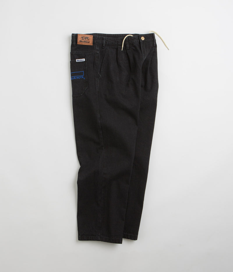 Butter Goods x Blue Note Pleated Jeans in Washed Black