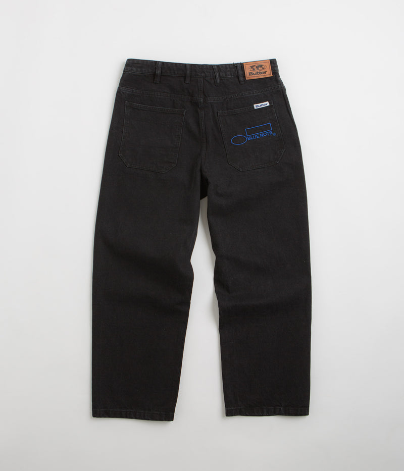 Butter Goods x Blue Note Pleated Jeans in Washed Black