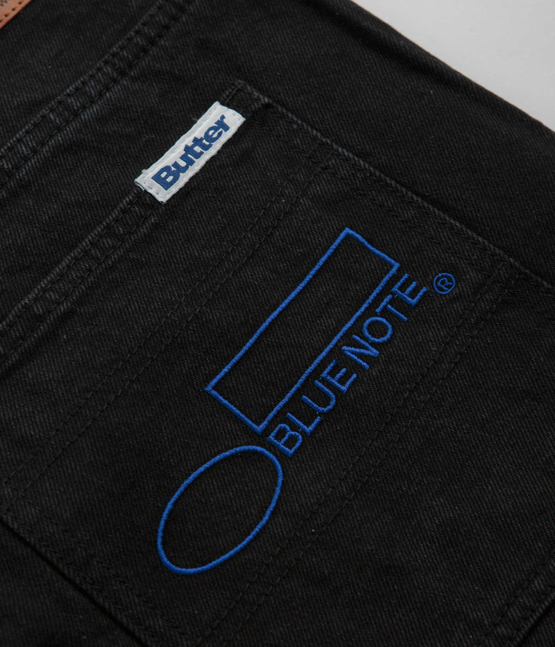 Butter Goods x Blue Note Pleated Jeans in Washed Black