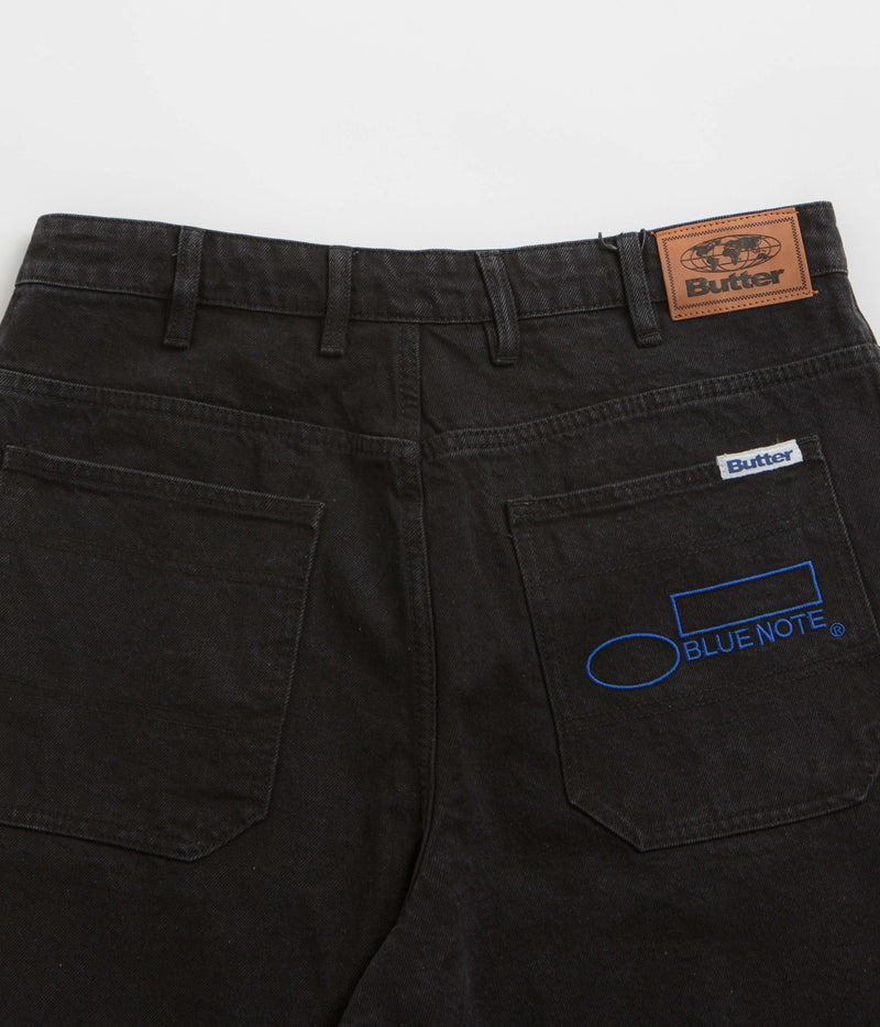 Butter Goods x Blue Note Pleated Jeans in Washed Black