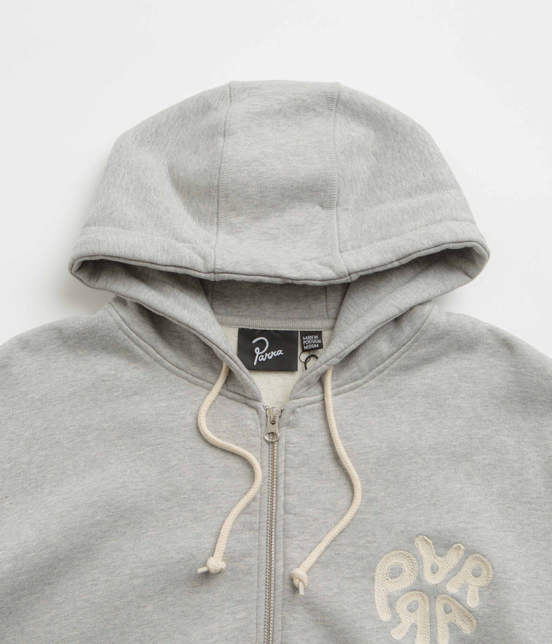 by Parra 1976 Logo Zip Hoodie in Heather Grey