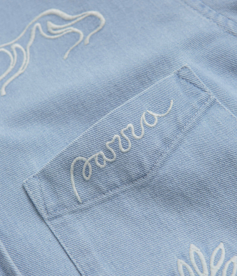 by Parra Ancient Aliens Shirt in Washed Blue