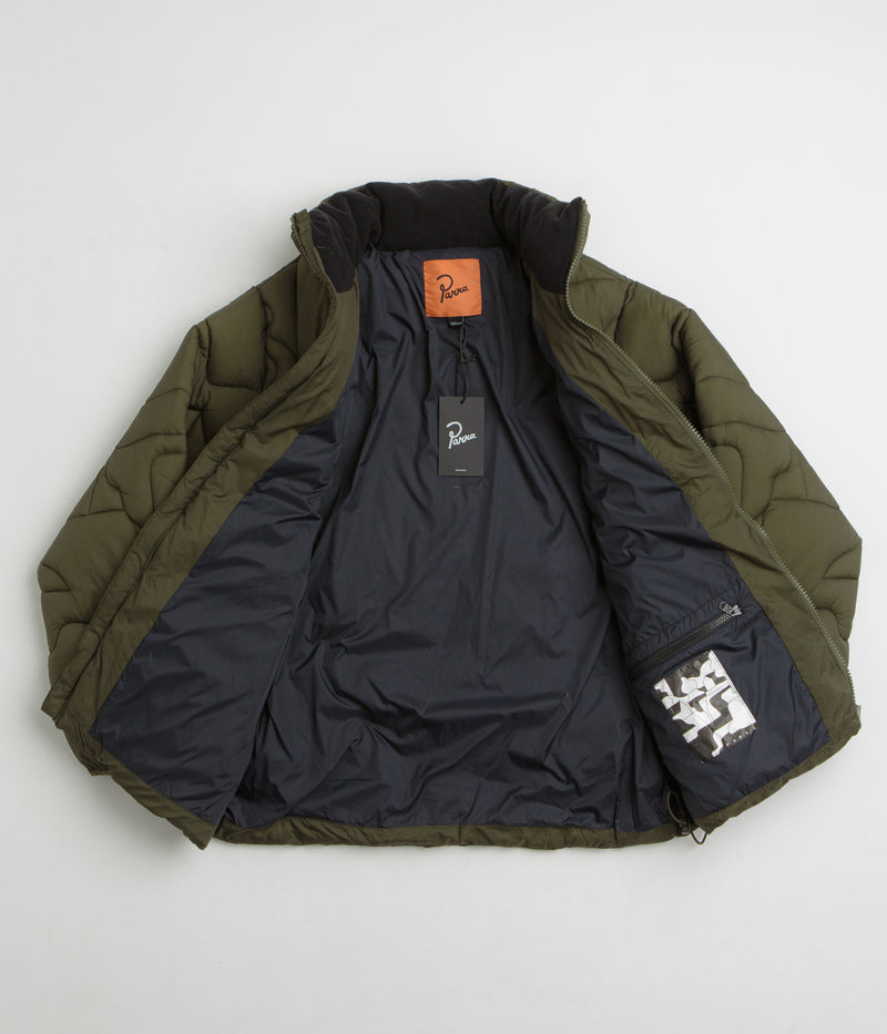 by Parra Boring Village Puffer Jacket in Green