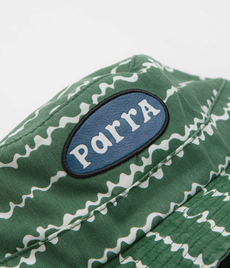 by Parra Broken Waves Bucket Hat in Washed Green