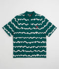 by Parra Broken Waves Polo Shirt in Pine Green