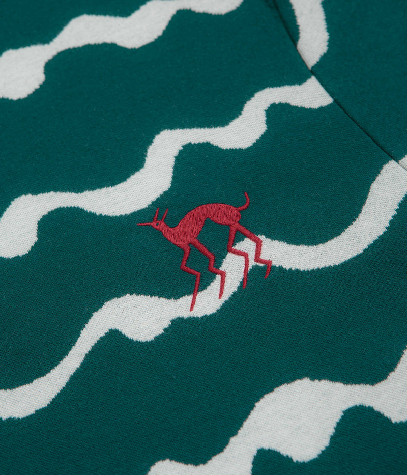 by Parra Broken Waves Polo Shirt in Pine Green