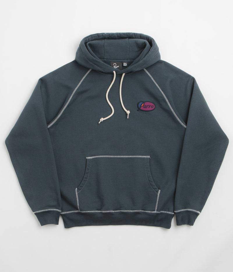 by Parra Circled Script Logo Hoodie in Dark Blue