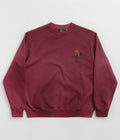 by Parra Fire Lemon Crewneck Sweatshirt in Washed Beet Red