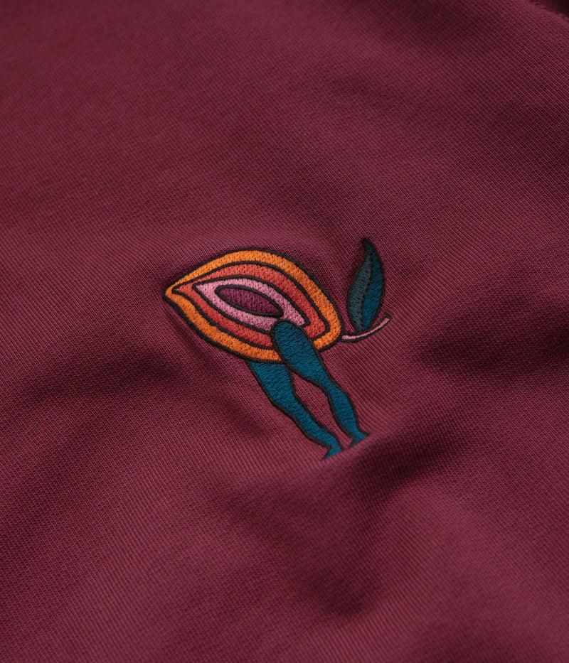 by Parra Fire Lemon Crewneck Sweatshirt in Washed Beet Red
