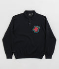 by Parra Flower Blob Knitted Polo Shirt in Midnight Blue