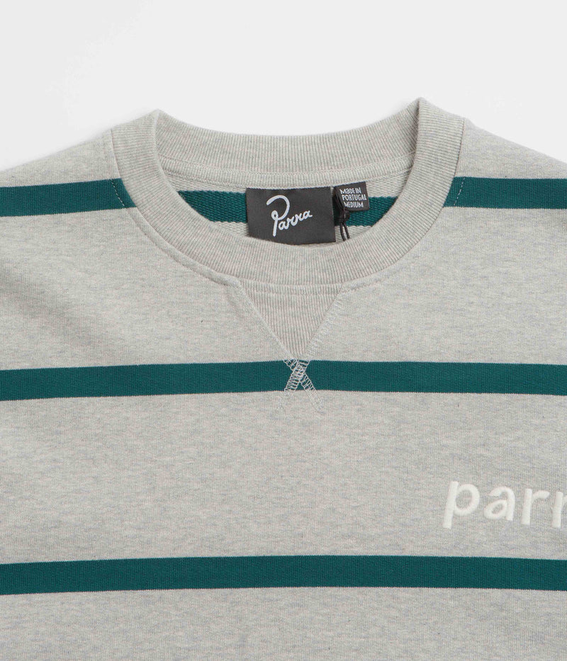 by Parra Pristine Striper Crewneck Sweatshirt in Heather Grey