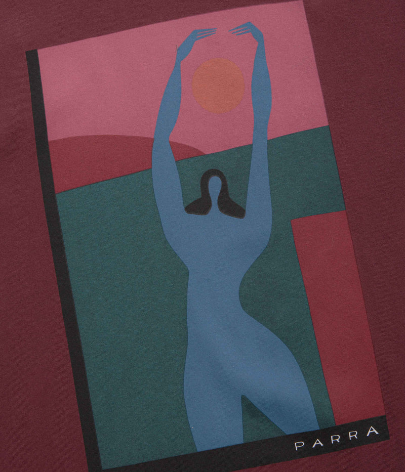 by Parra Protect The Sun T-Shirt in Dark Burgundy