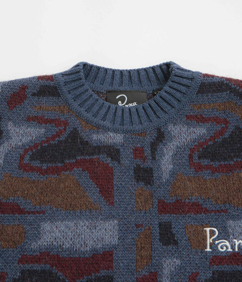 by Parra Repeat FTP Booster Knitted Sweatshirt in Blue