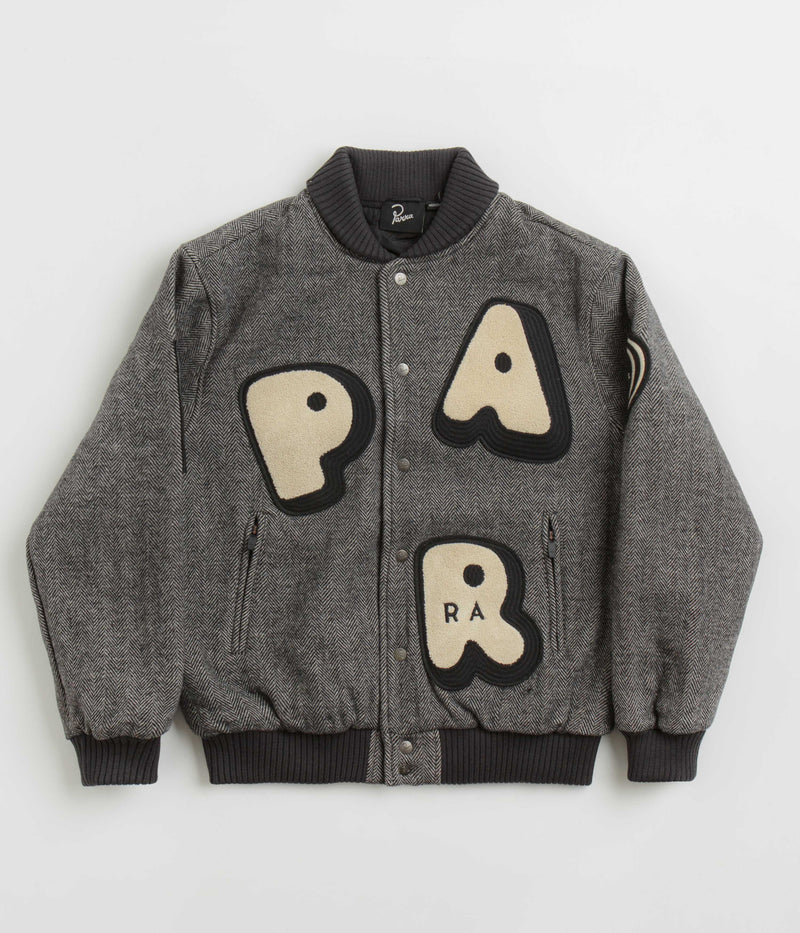by Parra Rounded Par Varsity Jacket in Dark Grey