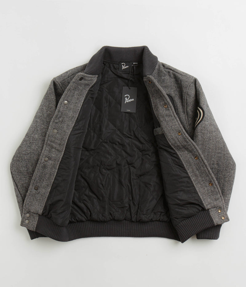 by Parra Rounded Par Varsity Jacket in Dark Grey