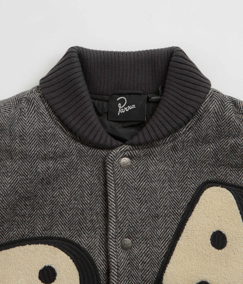 by Parra Rounded Par Varsity Jacket in Dark Grey