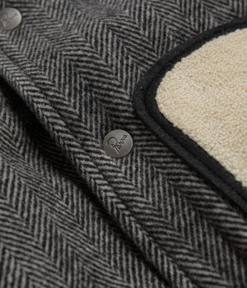 by Parra Rounded Par Varsity Jacket in Dark Grey