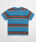 by Parra Script Striped T-Shirt in Blue