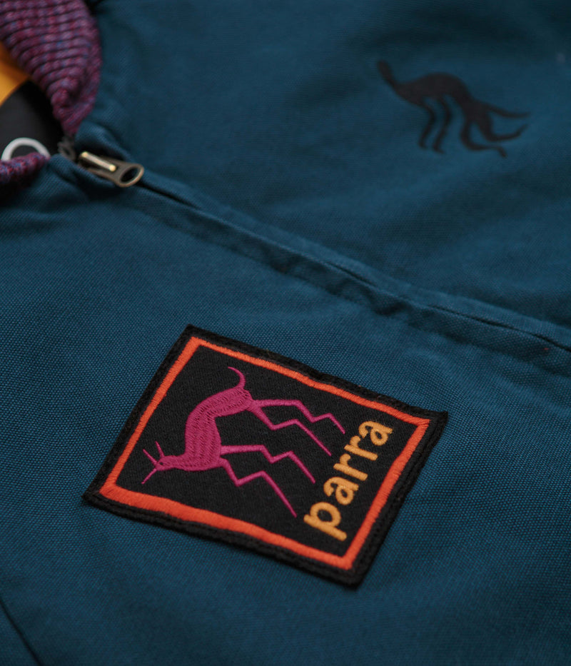 by Parra Skull Stalker Varsity Jacket in Washed Blue