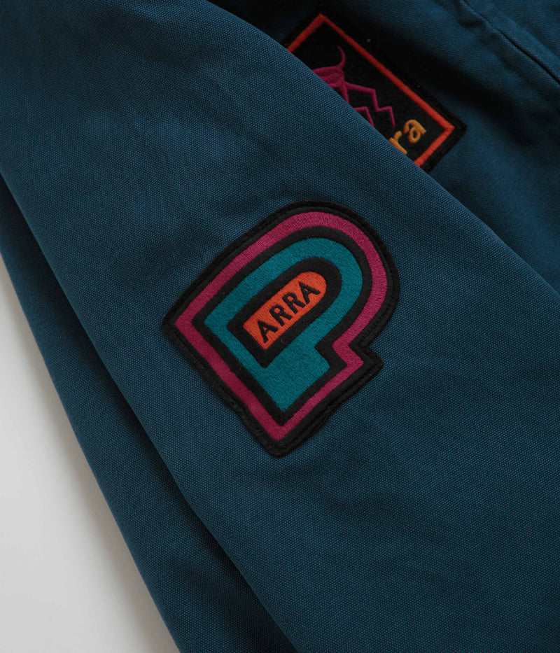 by Parra Skull Stalker Varsity Jacket in Washed Blue