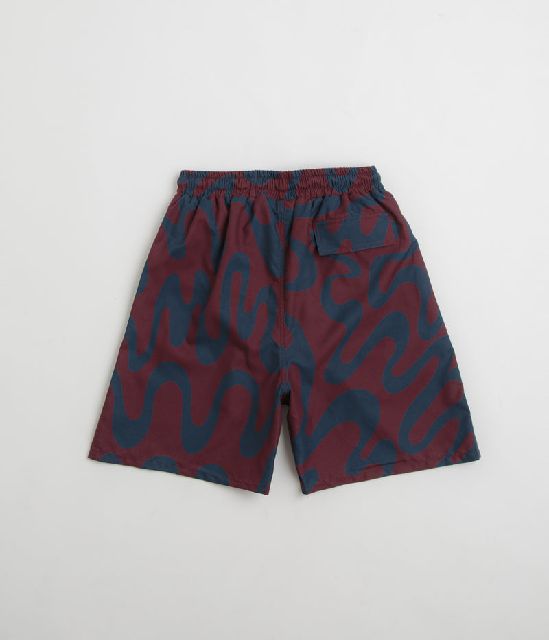 by Parra Splashed Swim Shorts in Burgundy