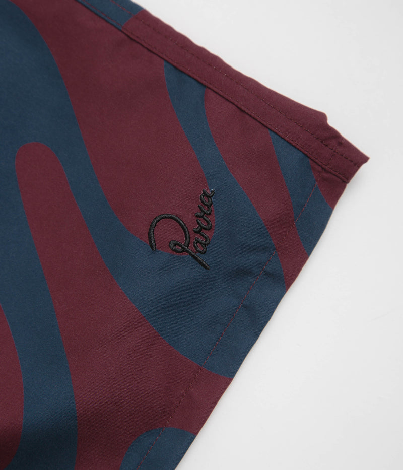 by Parra Splashed Swim Shorts in Burgundy