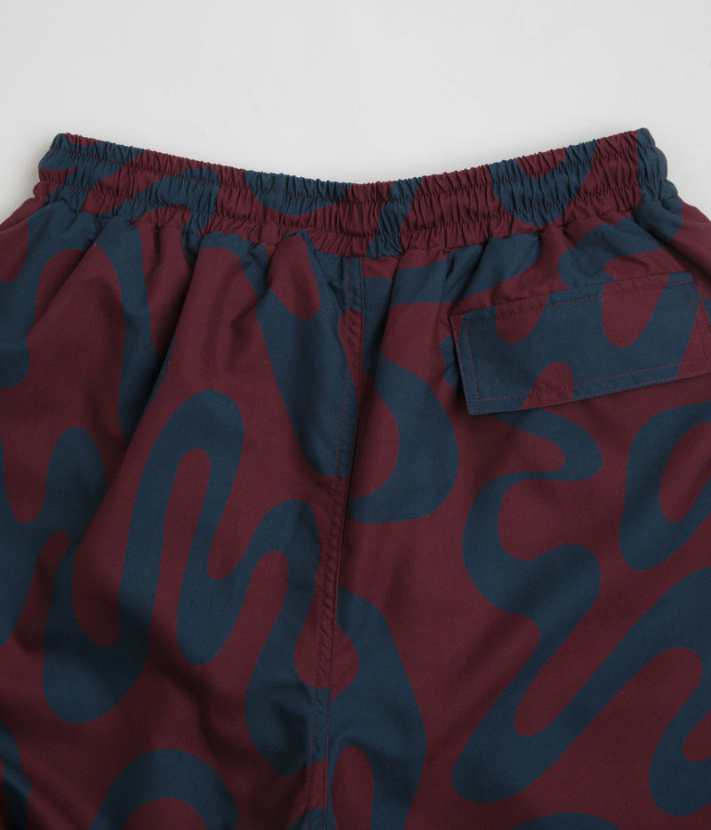 by Parra Splashed Swim Shorts in Burgundy