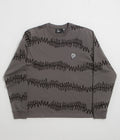by Parra Stitched Skull Long Sleeve T-Shirt in Washed Brown
