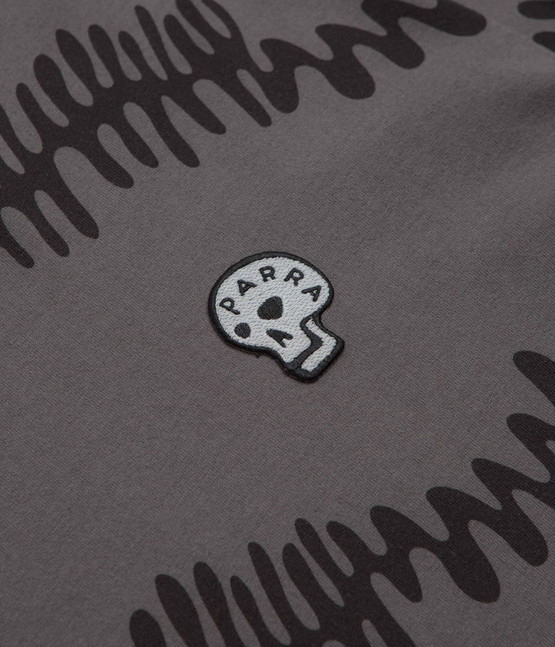 by Parra Stitched Skull Long Sleeve T-Shirt in Washed Brown