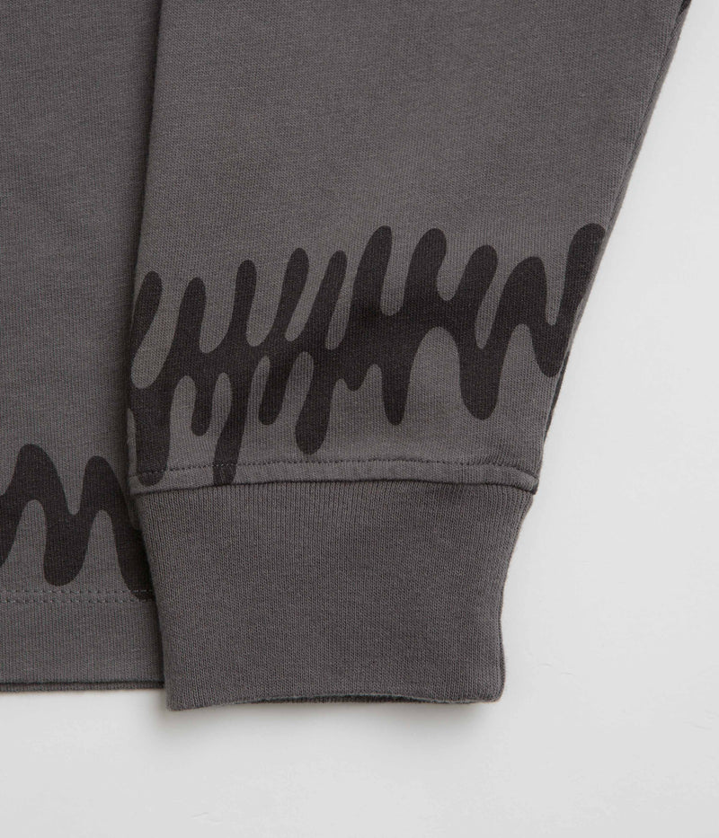 by Parra Stitched Skull Long Sleeve T-Shirt in Washed Brown