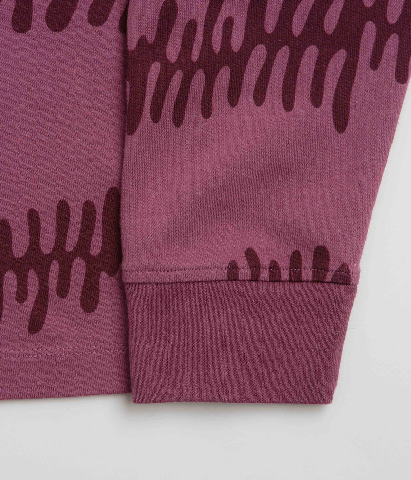 by Parra Stitched Skull Long Sleeve T-Shirt in Washed Magenta