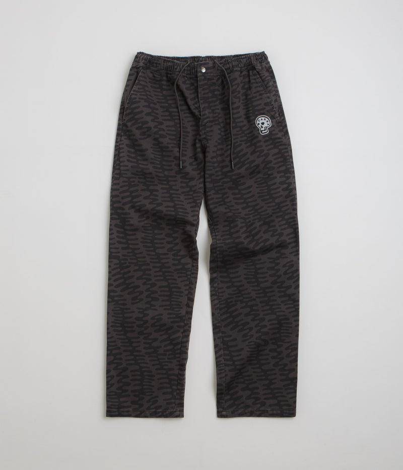 by Parra Stitched Skull Pants in Washed Grey
