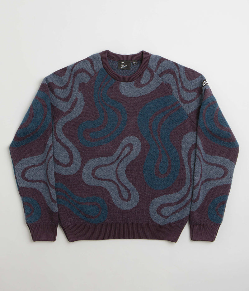 by Parra Stupid Lava Lamp Knitted Sweatshirt in Dark Mahogany
