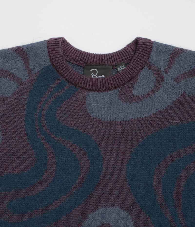 by Parra Stupid Lava Lamp Knitted Sweatshirt in Dark Mahogany