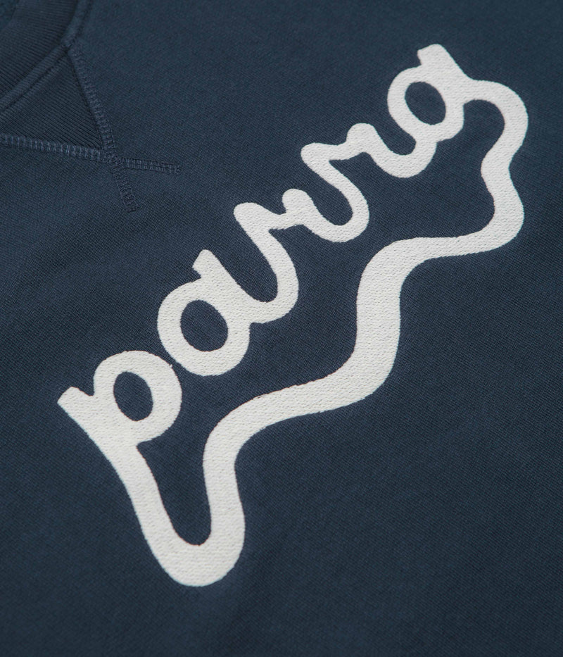by Parra Water Wave Logo Crewneck Sweatshirt in Navy Blue