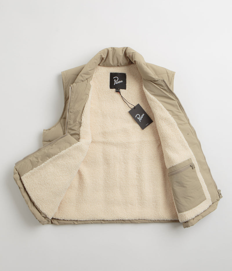 by Parra Waved Alien Puffer Vest in Tan