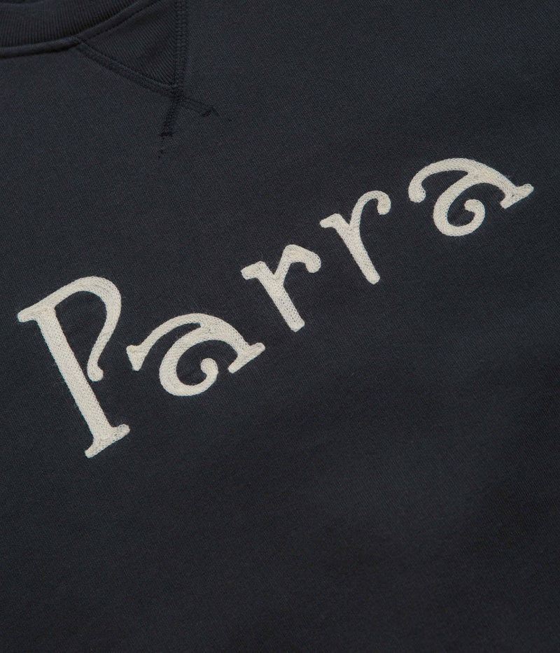 by Parra Weird Trad Logo Crewneck Sweatshirt in Dark Navy