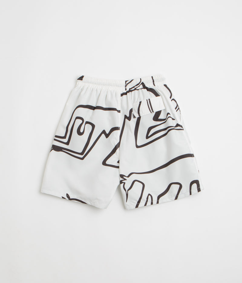 by Parra Yoga Walks Swim Shorts in White