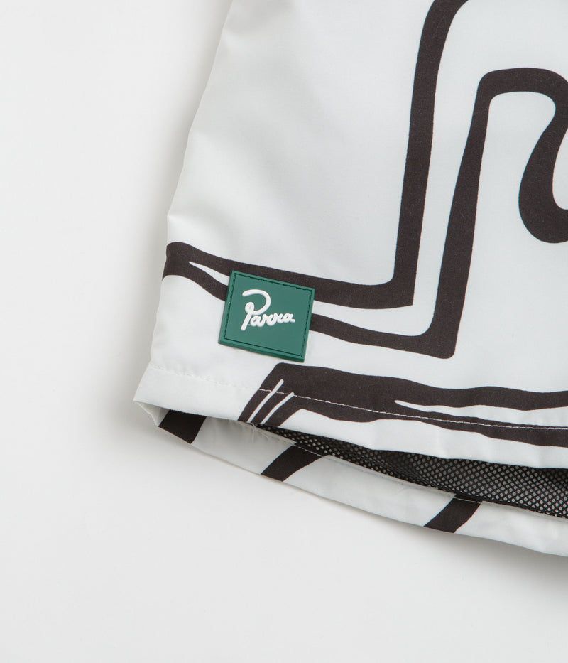 by Parra Yoga Walks Swim Shorts in White