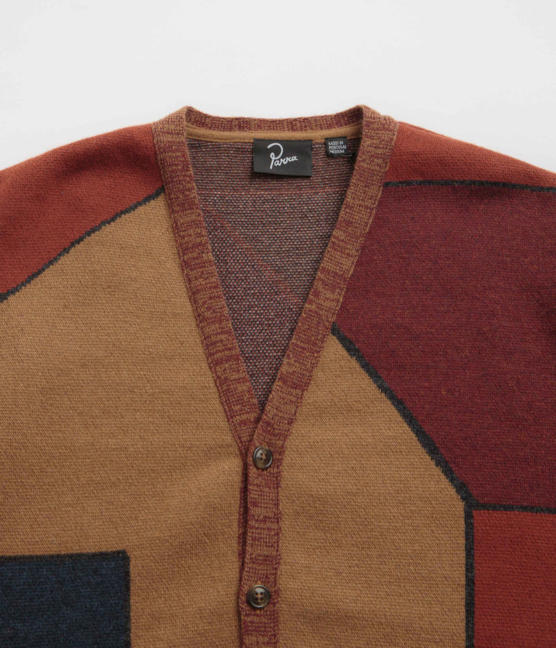 by Parra Your Stupid Shed Knitted Cardigan in Brown
