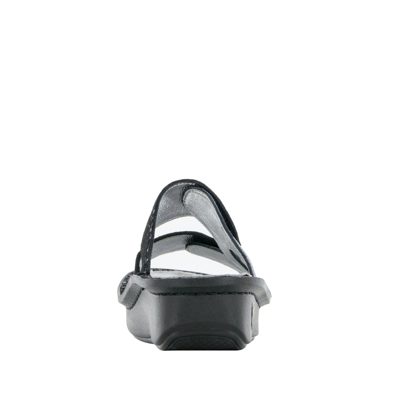Camille Tile Me More Pewter Sandal with dual adjustable strap on Classic rocker outsole - CAM-767_S3 (499269763126)
