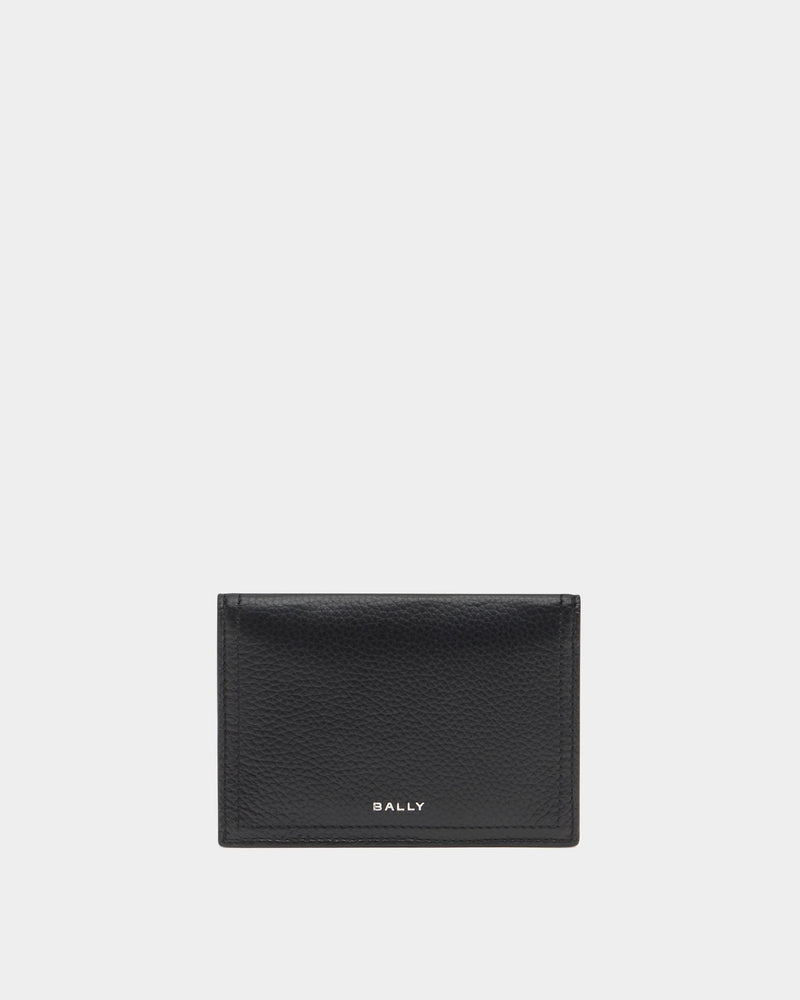 Capitol Card Holder in Black Grained Leather