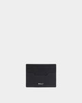 Capitol Card Holder in Black Grained Leather