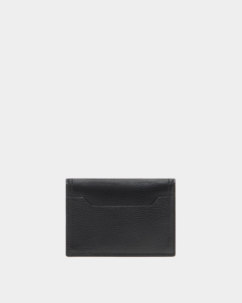 Capitol Card Holder in Black Grained Leather