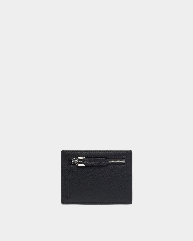Capitol Card Holder in Black Grained Leather