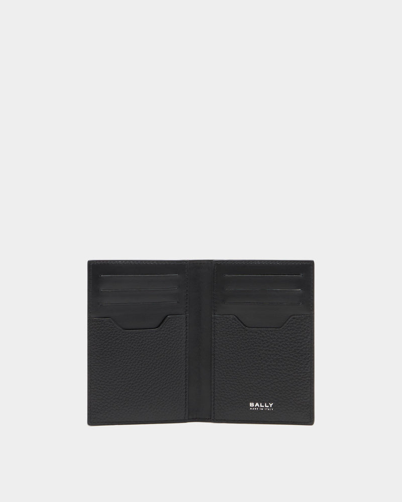 Capitol Card Holder in Black Grained Leather