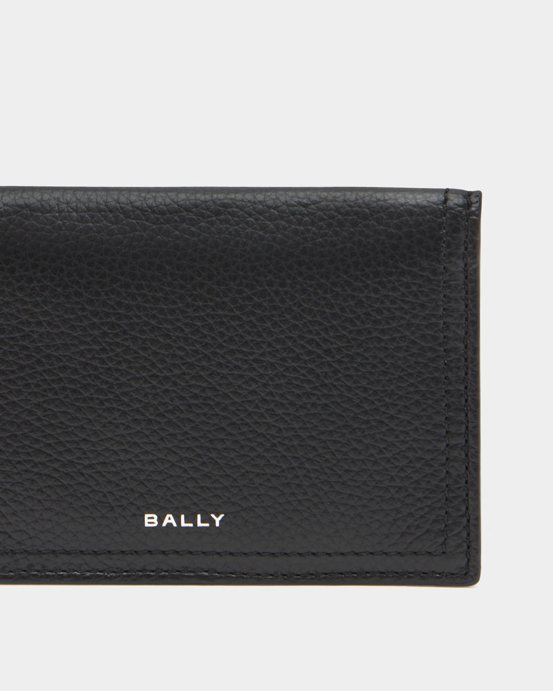 Capitol Card Holder in Black Grained Leather